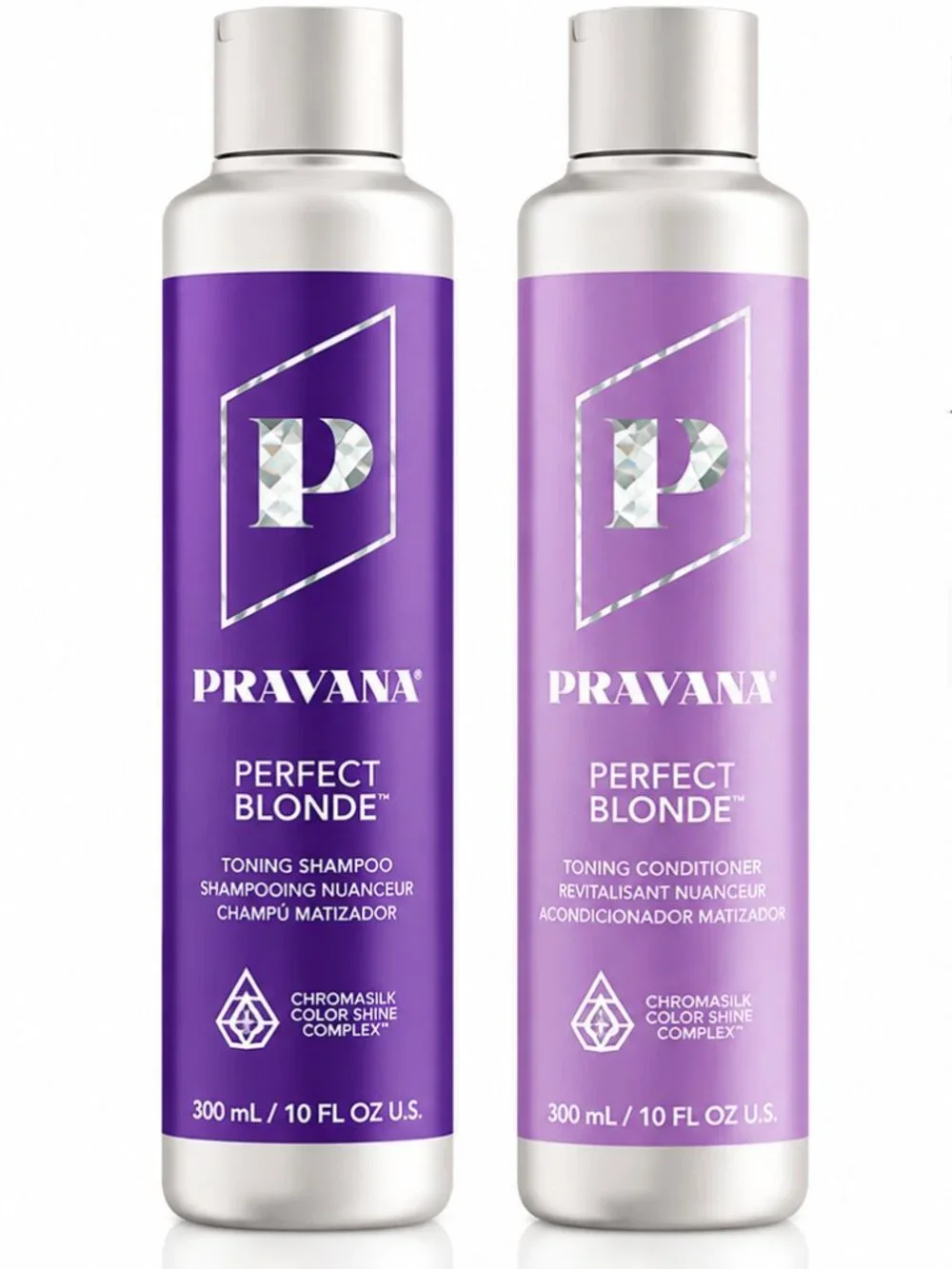 Pravana Perfect Blonde Toning Shampoo & Conditioner Set | 10 oz Each | Purple